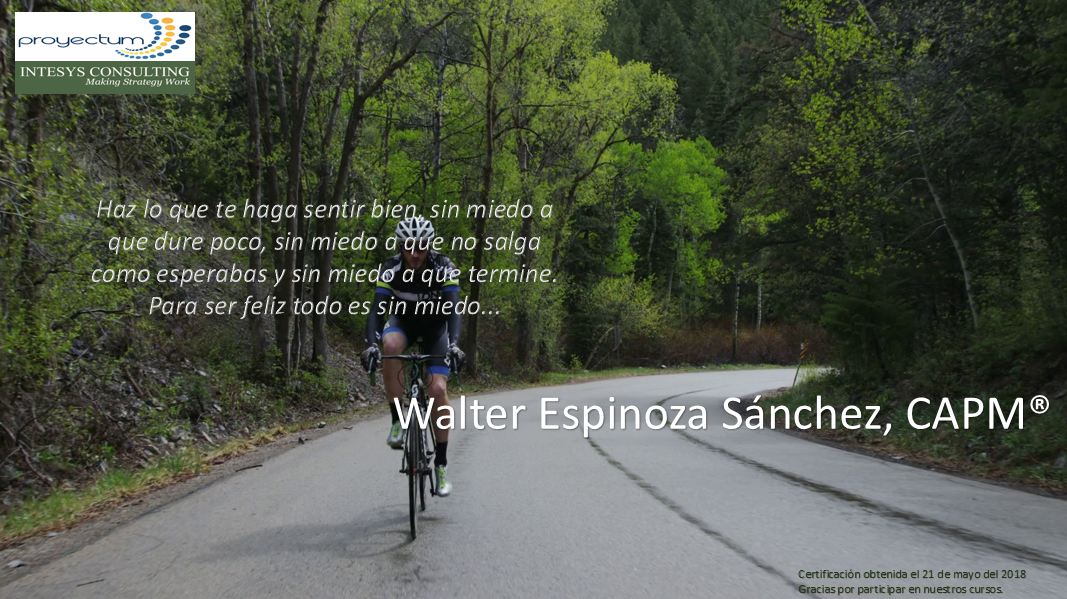 Walter Espinoza Sánchez, CAPM®